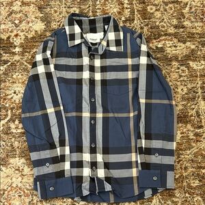 Burberry Navy Plaid Shirt